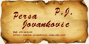 Persa Jovanković vizit kartica